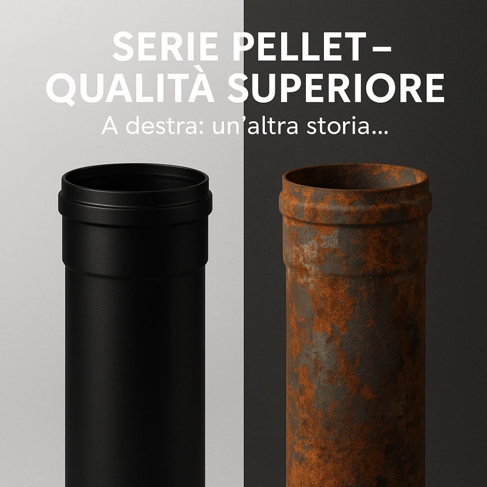 Tubo acciaio canna fumaria stufa pellet spessore 1,2 mm diametro 80 mm *** misura h 250 mm, confezione 1