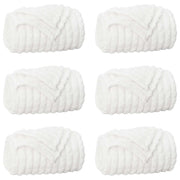 Coperte da Pile 6 pz Bianco 240 x 220 cm Panno