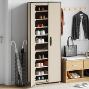 Scarpiera-Scaffale per scarpe Crema 60x30x166 cm Tessuto