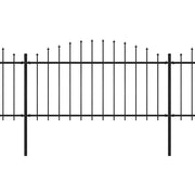 Recinzione da Giardino con Punta a Lancia in Acciaio 1426x150 cm Nero 277737