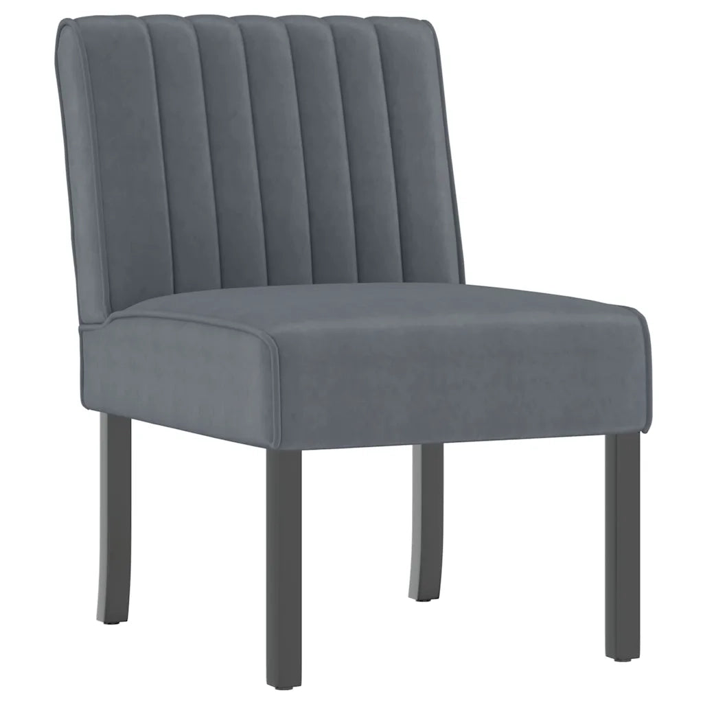 Poltrona | Sedia Pantofola Grigio Scuro in Velluto