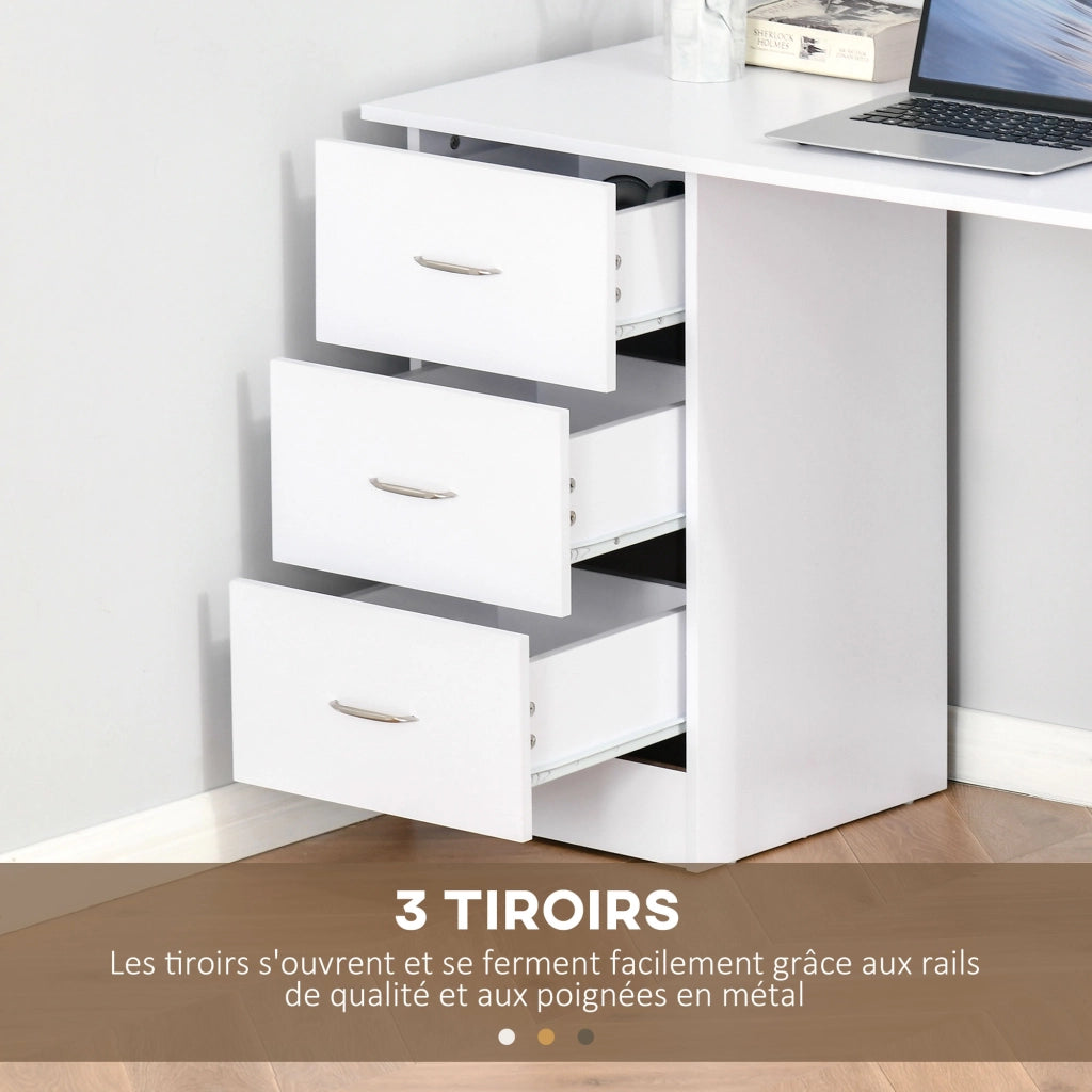 Scrivania con scaffale e cassetti ¨C Zephmum ¨C Bianco 120x50 cm
