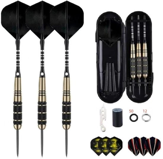 Set di dardi professionale da 22 gram in rame puro, adatto a competizioni, con 3 dardi resistenti agli impatti e accessori.