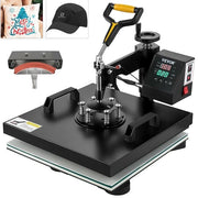 Transferpersa 2 in 1 con tecnologia Swing-Away 360 gr multifunzionale - Macchina di pressione termica 2 in 1 con design Swing-Away 360 gr multifunzionale - Nero