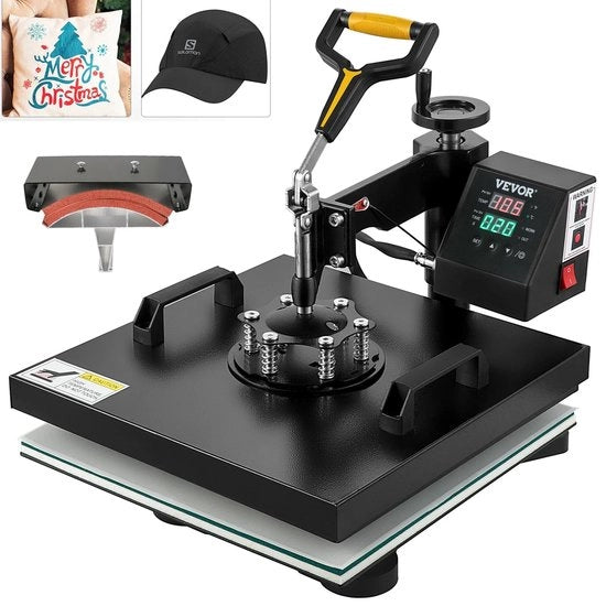 Transferpersa 2 in 1 con tecnologia Swing-Away 360 gr multifunzionale - Macchina di pressione termica 2 in 1 con design Swing-Away 360 gr multifunzionale - Nero