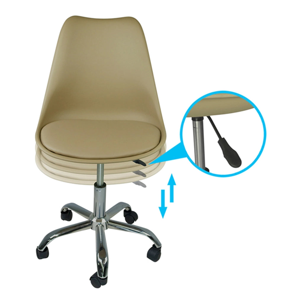 Sedia da ufficio girevole, sedia da scrivania tortora con rotelle mod. SALLY - SU03SAPM
