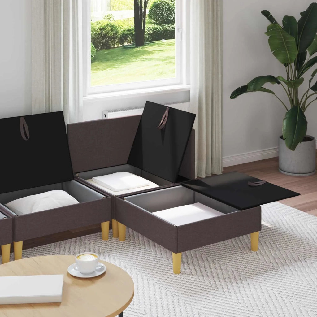 Set di divani modulari con spazio di archiviazione 4 pcs