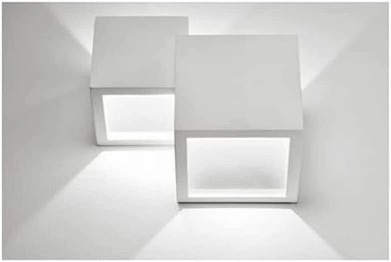 Applique in gesso dal design moderno forma doppio cubo attacco per lampadine G9