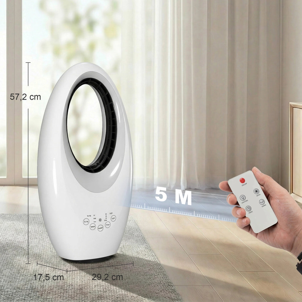 Ventilatore da pavimento senza pale con oscillazione ¨C zephmum ¨C LED, 3 velocita'