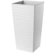 Vaso da fiori KADAX per giardino + inserto, 18x36 cm, alto, bianco, grande, per terrazza.