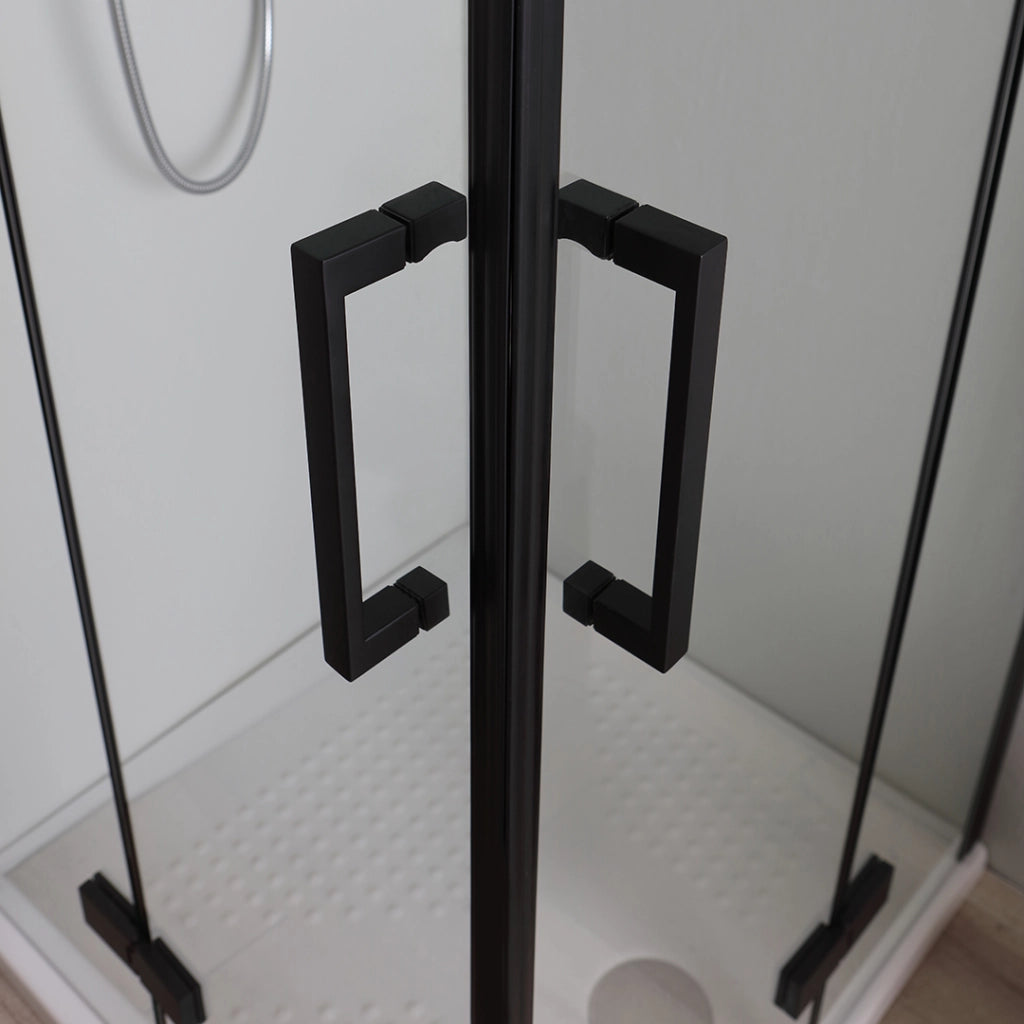 Box doccia nero opaco 70x70 con ante battenti