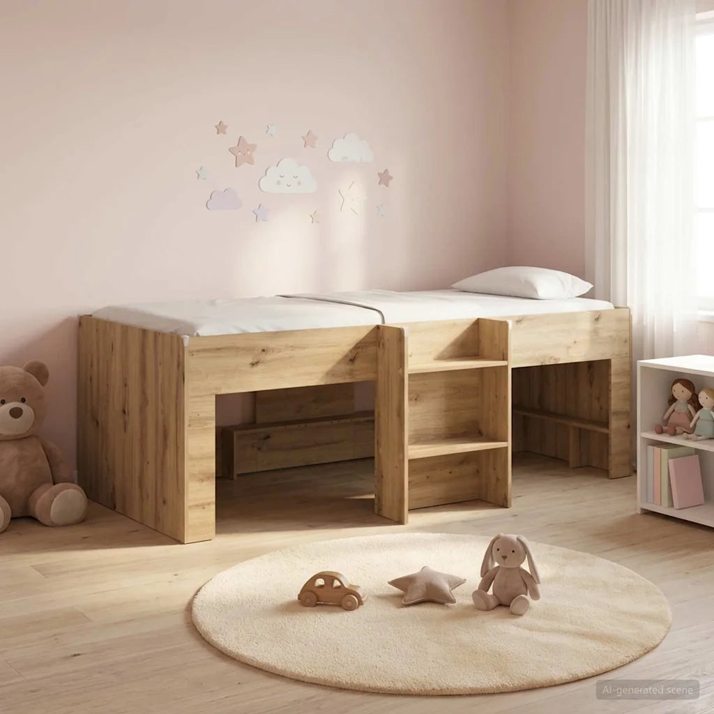 Letto Alto per Bambini 2 pcs Rovere Artigianale 90 x 190 cm