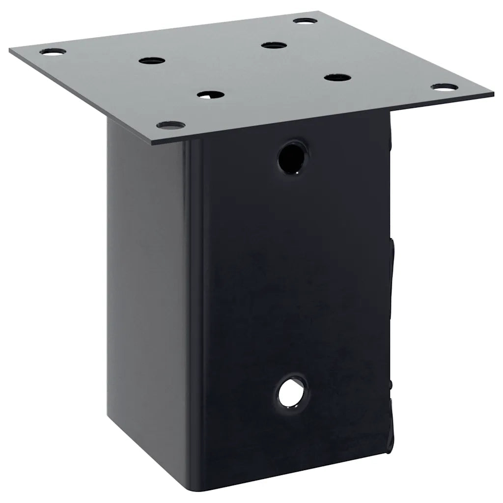 Basi per Pali Quadrati 4 pz 81x81 mm Acciaio Verniciato Polvere 42000026