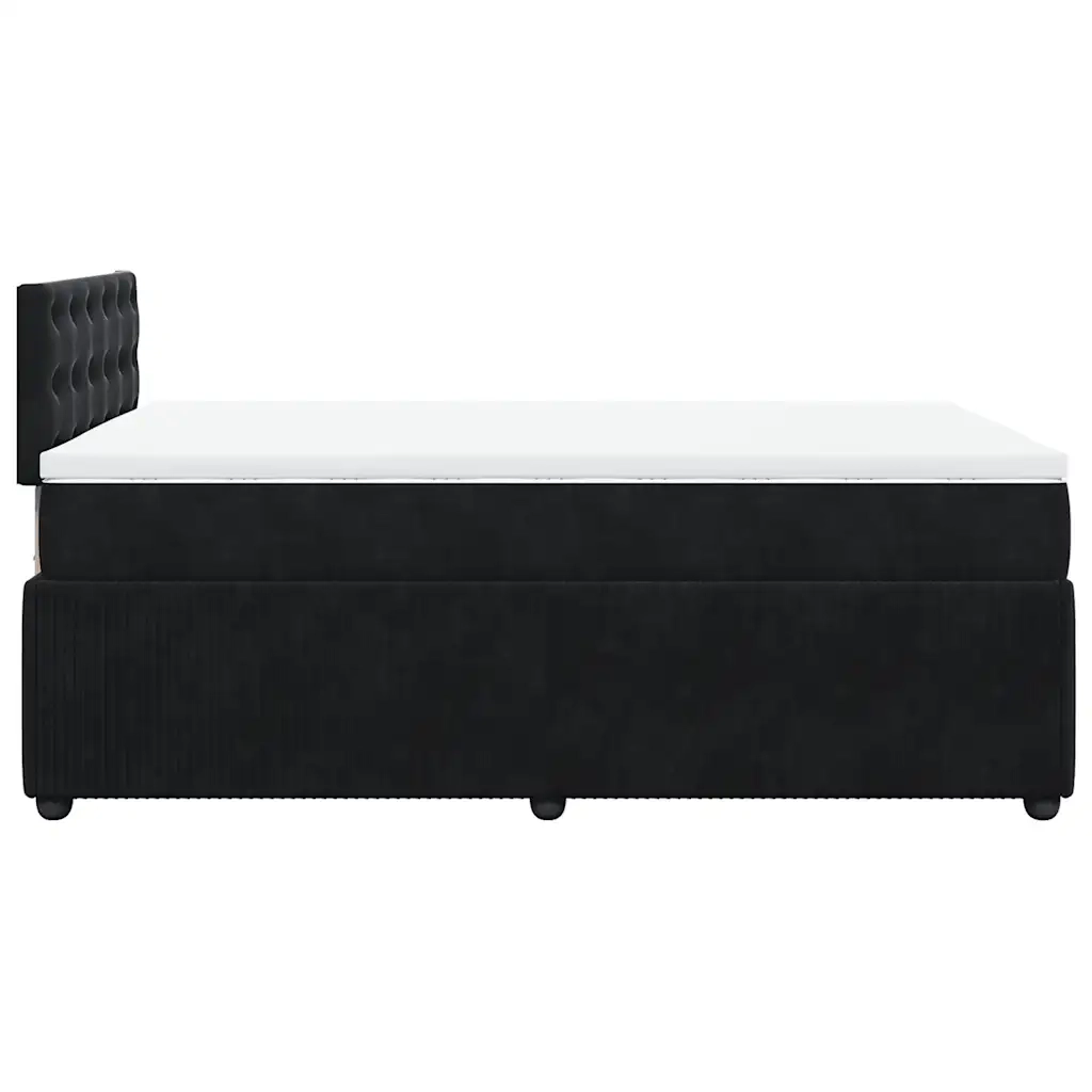 Giroletto a Molle con Materasso Nero 120x190 cm in Velluto 3287700