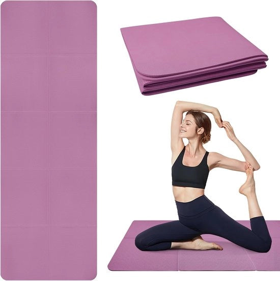 Tappetino per yoga - Tappetino per fitness - Tappetino antiscivolo per yoga - Tappetini per ginnastica, sport, Pilates - resistente all'usura - antiscivolo - pieghevole (183 x 61cm, 5mm)