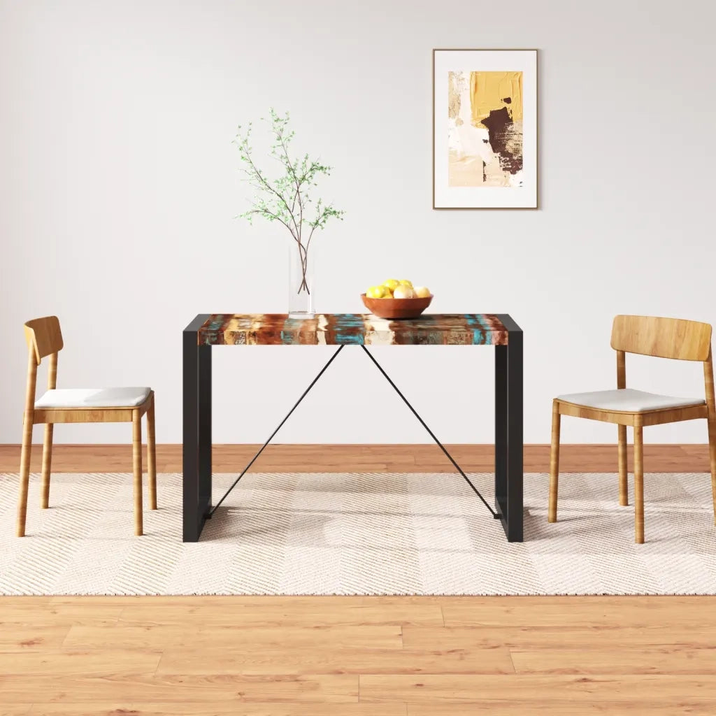 Tavolo da Pranzo in Legno Massello Anticato 120 cm 243998