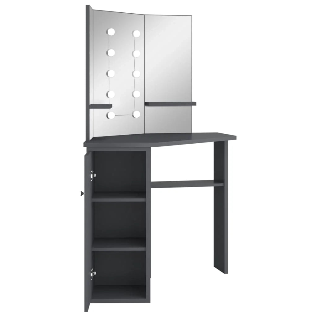 Toletta angolare con illuminazione a LED 111 x 54 x 141,5 cm grigio 02_0006237
