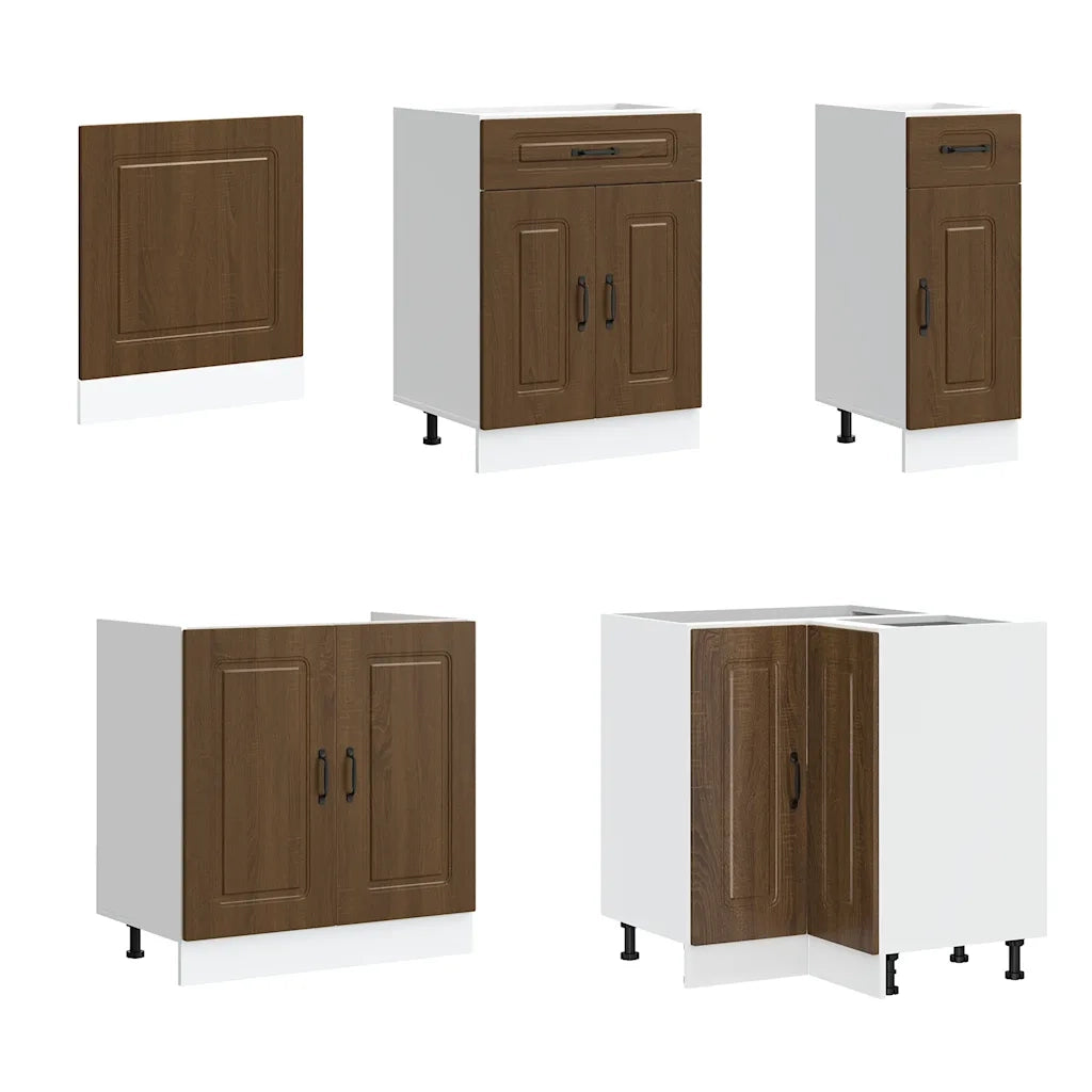 Set Mobili da Cucina 11 pz Kalmar Rovere Marrone in Truciolato 3314888