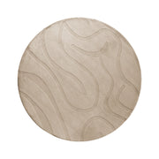 Tappeto da salotto moderno in tessuto jacquard, 160 cm, forma rotonda, pelo corto, beige, Stile Moderno