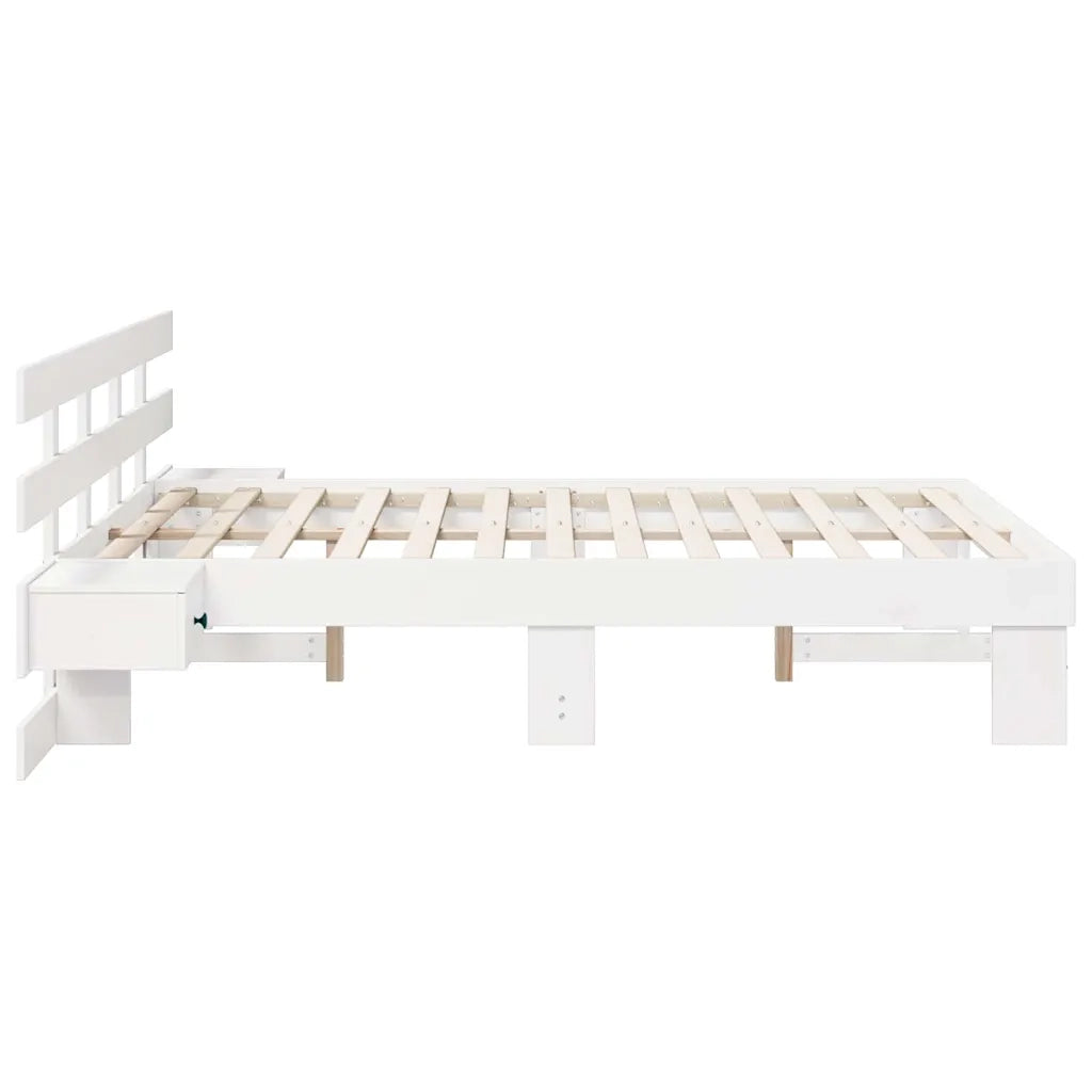 vidaXL Struttura del letto con cassetto Bianco