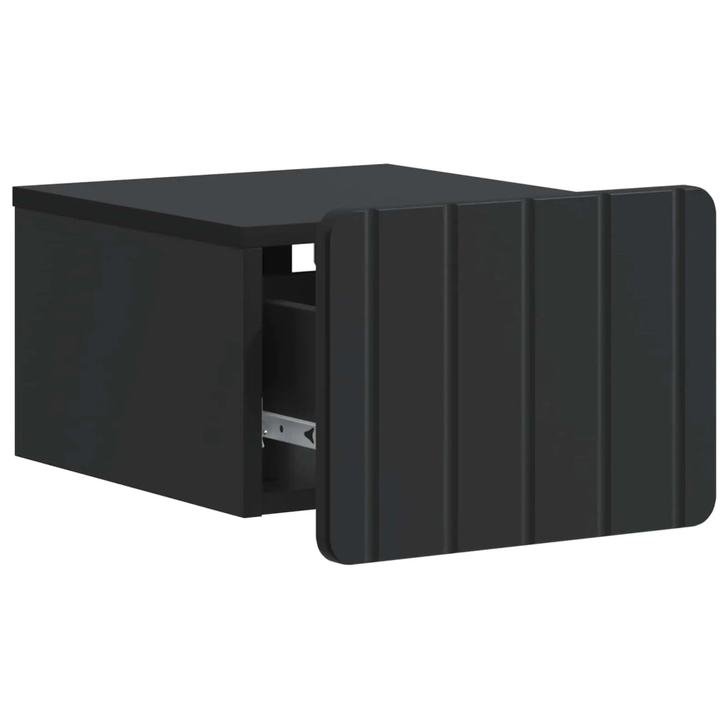 Mobiletto da notte a muro 2 pcs Nero 33 x 34,5 x 24 cm 898258