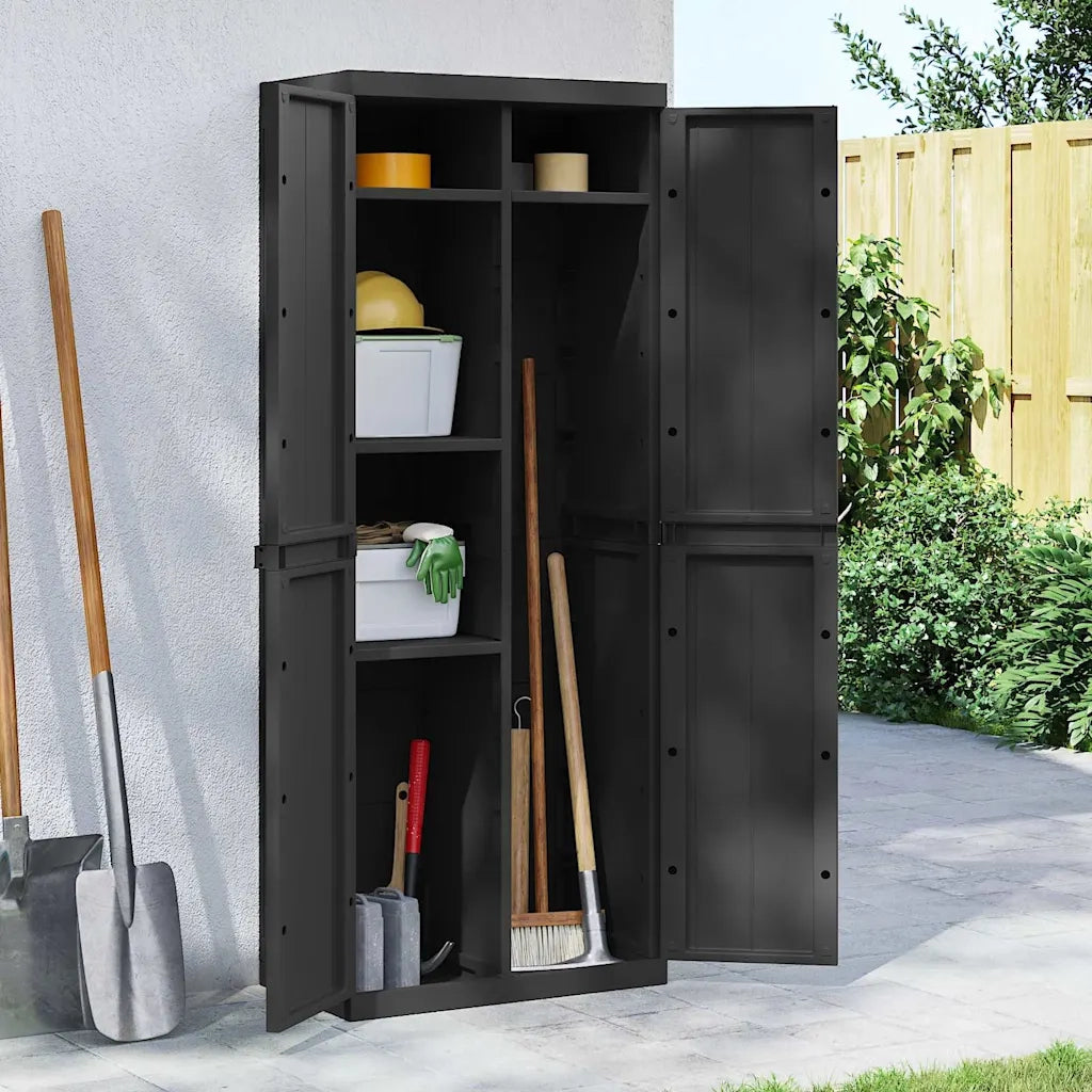 Armadio da Esterno Nero 65x37x165 cm in PPcod mxl 109786