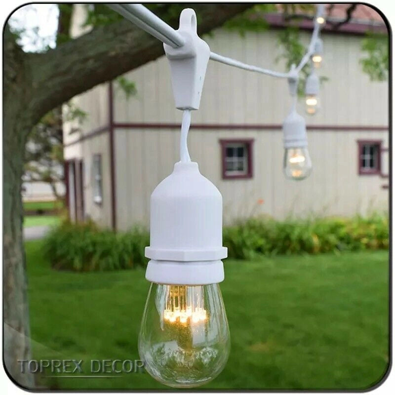 Catena di Luci Catenaria Luminosa Corda 10 Mt con Portalampada E27 Cavo Bianco