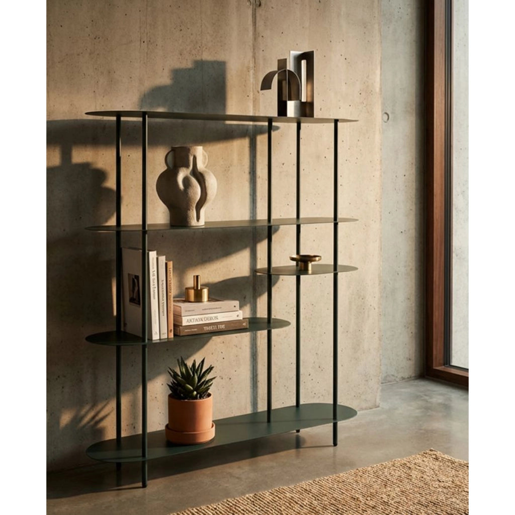 Libreria VKH1106, Beige, Metallo, 118x31x139 cm