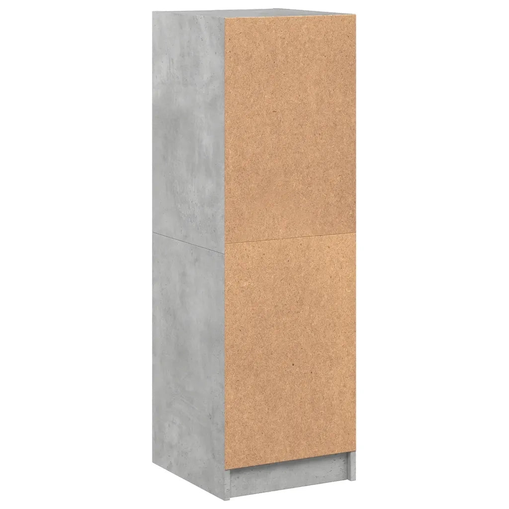 Credenza con Ante in Vetro Grigio Cemento 35x37x109 cm