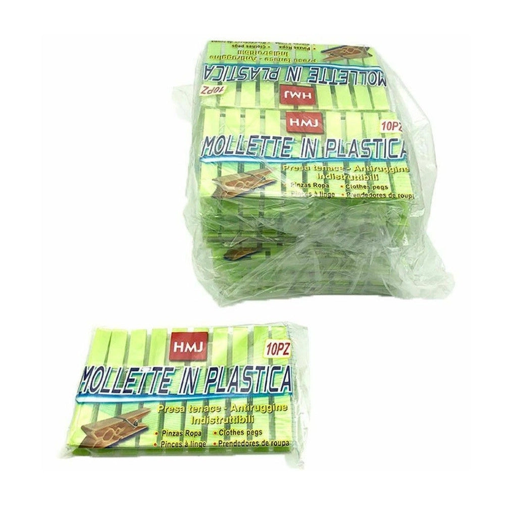 Trade Shop - 120 Pezzi Mollette Pinze Bucato Panni Plastica Extraforte Verde Stendibiancheria -