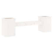 Panca da Giardino | Panchina Fioriera Bianca 184,5x39,5x56,5 cm Legno Massello Pino