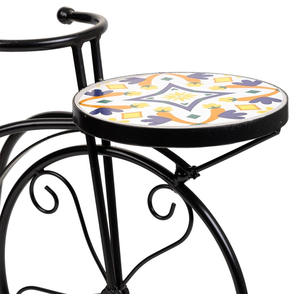 Supporto bici in mosaico Multicolore e ferro battuto 67x26,5x43h