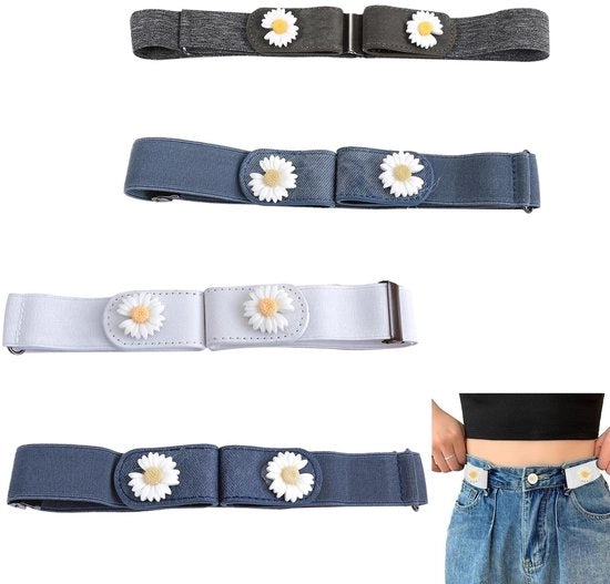 Cinture Elastiche - Cinture Adattabili - Cinture per Donna - 4 Pezzi - Adatti per Diversi Abiti - Cinture Eleganti - Cinture in Pelle Stretch