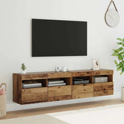 Mobiletti TV da Parete 2 pz-Set di 2 Credenza per TV sospesa Legno vecchio 80 x 30 x 40 cm