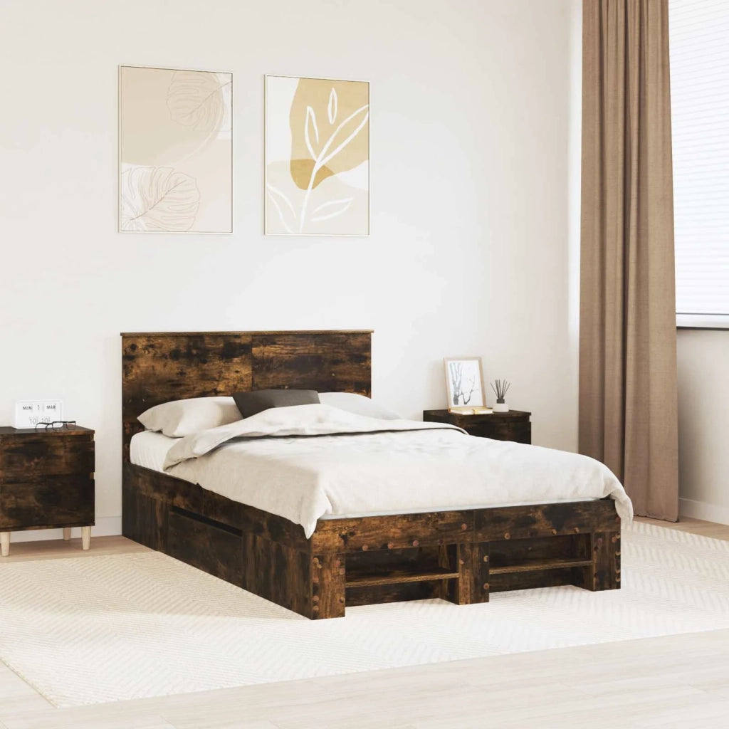Struttura del letto Rovere fumé 120 x 200 cm Legno multistrato 3408778