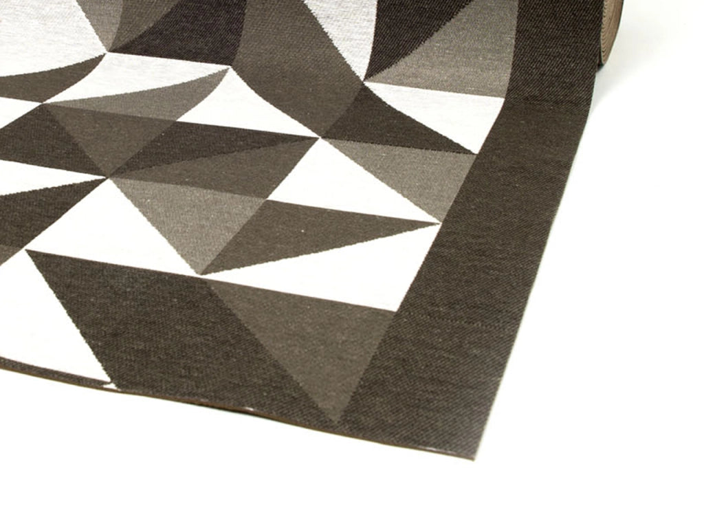 Tappeto Passatoia Cucina Antiscivolo In Tessuto Jacquard Disegno Origami Fango - 57x600 - Fango