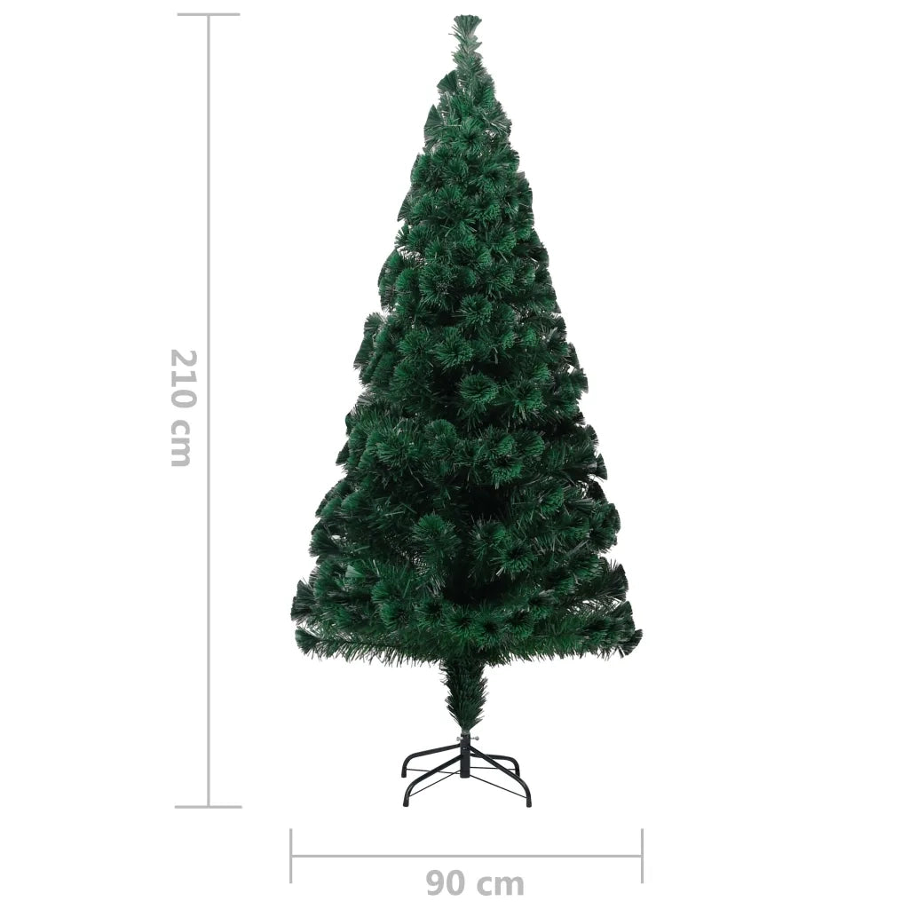 Albero di Natale Artificiale Supporto Verde 210 cm Fibra Ottica