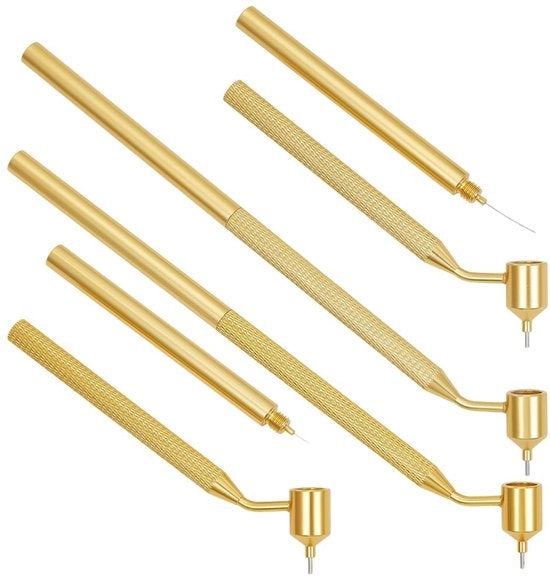Set di 2 Pennelli da Pittura con Finimenti in Alluminio per Linee Sottili