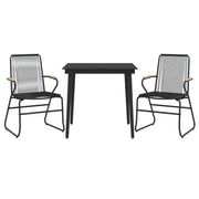 Set da pranzo da giardino in rattan nero 3 pezzi PVC 02_0014479
