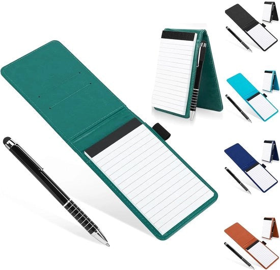 Mini Quaderno di Note - A7 quaderno di note - adatto per attività all'aperto - verde scuro - cuoio PU