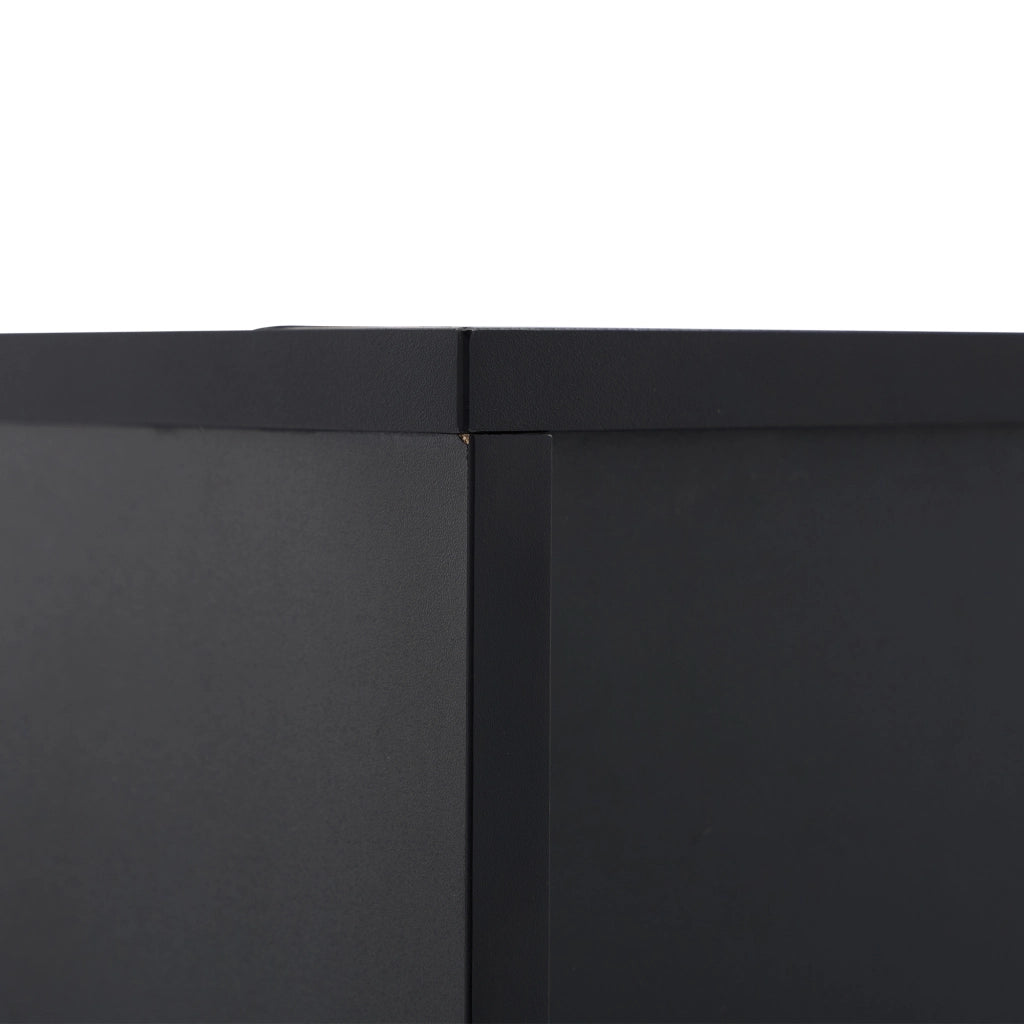 Vetrina 40x50x160 cm con LED; ante in acrilico e ripiani in vetro temperato; nero