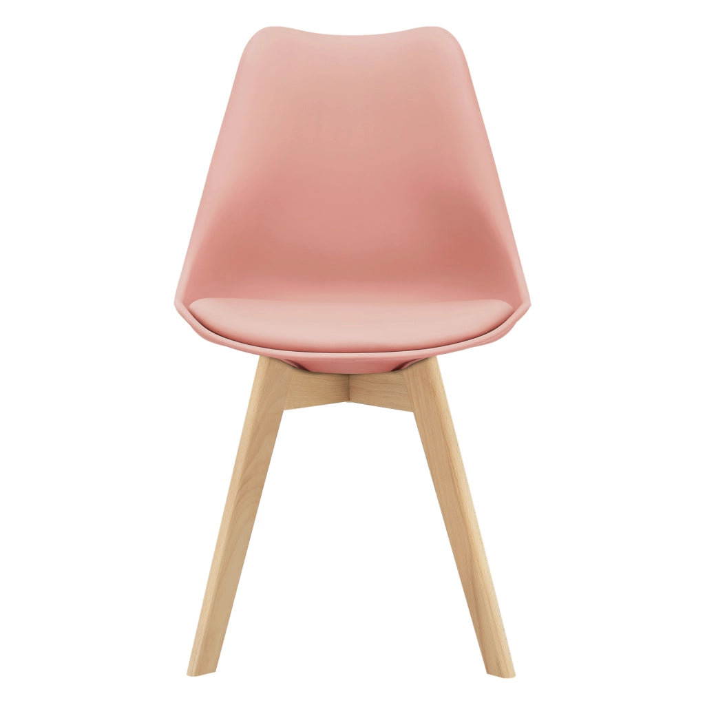 Set Fläten di 2 Sedie da Sala con Seduta Imbottita Rivestimento in Similpelle Rosa [en.casa]
