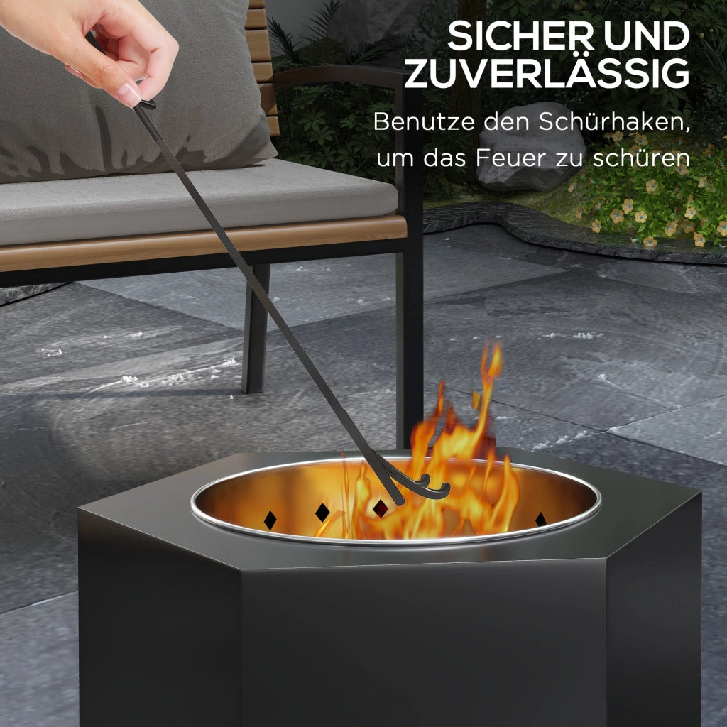 BRACIERE Senza fumo 45 x 38,8 x 46,5 cm Metallo Nero con attizzatoio