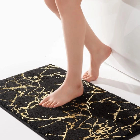 Mat anti-scivolo - morbido e assorbente - 1 pezzo - decorazione dorata - microfibra - 50 x 80 cm