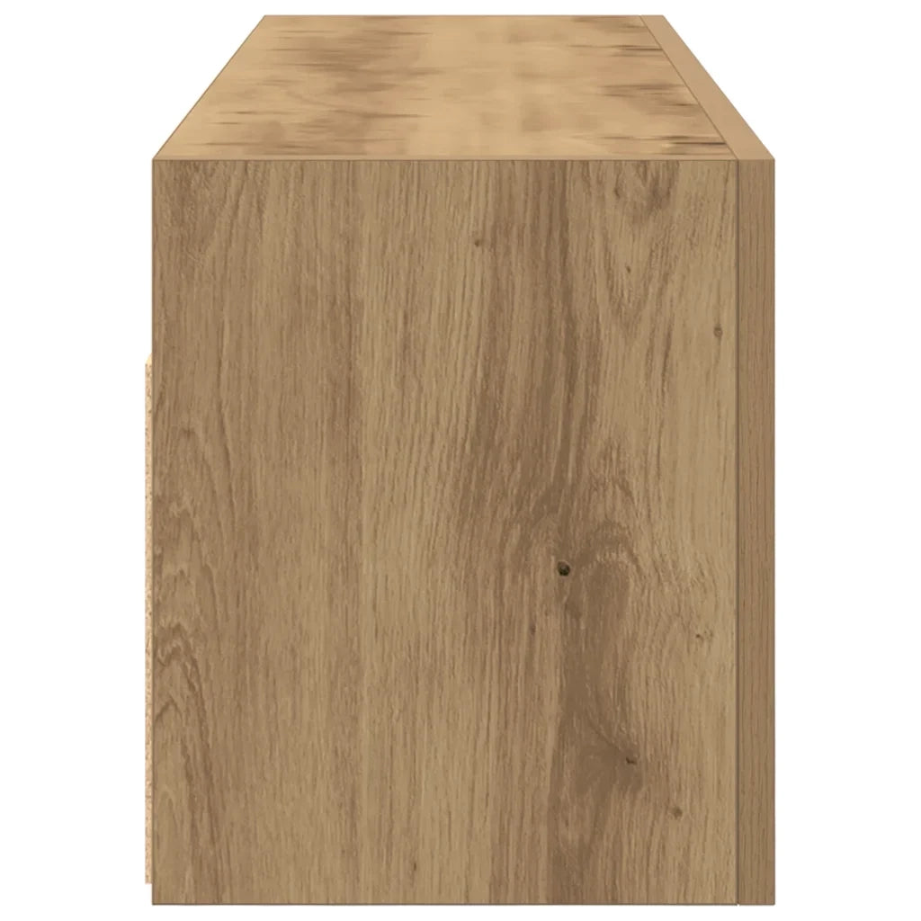 Mobiletto da bagno a parete pratico e di design 100 x 25 x 30 cm mobile multifunzionale in legno di rovere ingegnerizzato realizzato artigianalmente 02_0051292