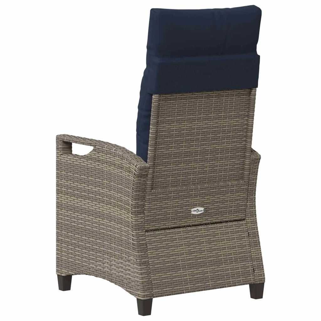 Sedia da Giardino 2 pcs grigio e blu navy 56 x 60 x 112 cm