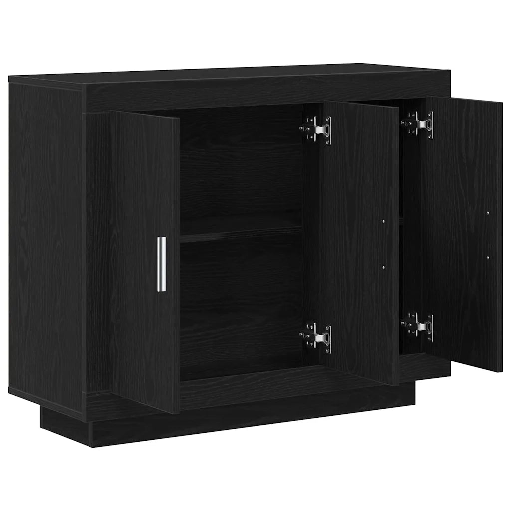 Credenza-Buffet-Armadio da cucina Rovere Nero 92 x 35 x 75 cm Legno multistrato