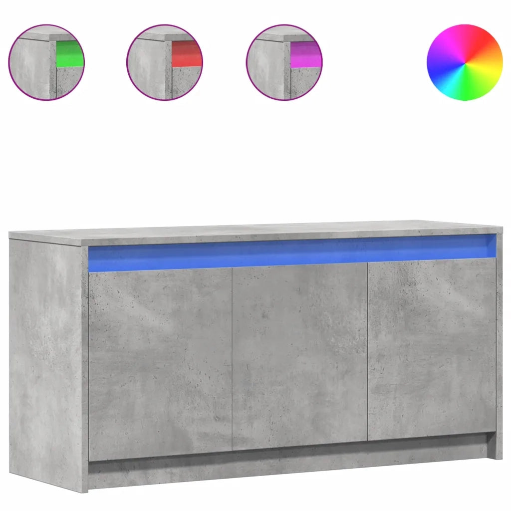 Mobile Porta TV con LED-Credenza per TV Grigio Cemento 100x34x50 cm Truciolato