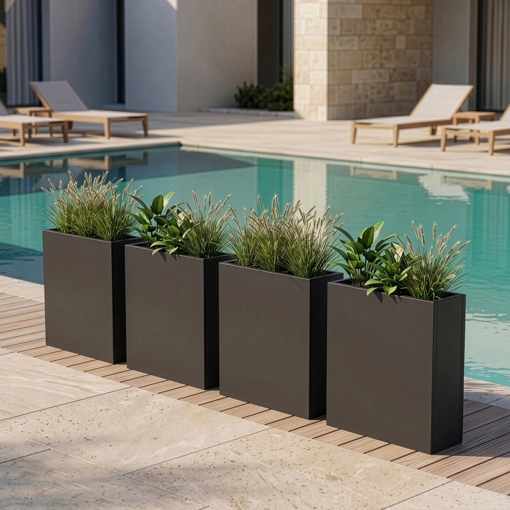 Fioriera Vaargel in Acciaio Portafiori 82x90x30 cm - Grigio Antracite casa.pro
