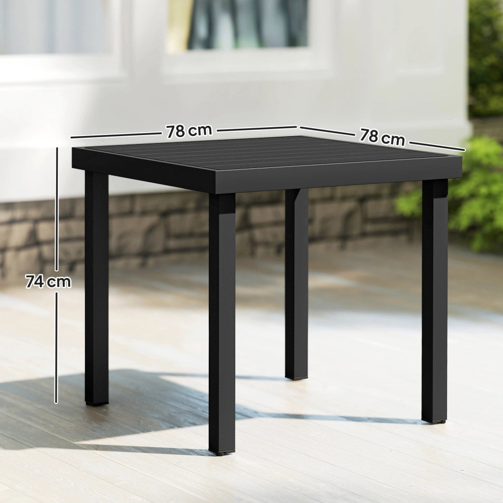 Tavolo da Giardino 78x78 cm Tavola da Pranzo Effetto Legno Nero